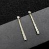 Novos brincos transfronteiriços de prata 925 brincos longos gradientes brincos de personalidade Coringa alto senso brincos de zircônia atacado