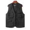Chaleco para Hombres de Mediana Edad y Mayores para Primavera y Verano, Chaleco Transpirable con Múltiples Bolsillos para Pesca y Fotografía, Estilo Delgado para Papá, Chaqueta sin Mangas para Hombres