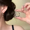 Aretes de Aro Grandes Simples de Plata para Mujer 2026 Nuevo Estilo Popular Aretes de Aro Redondos Adelgazantes Aretes de Botón Elegantes Joyería para Orejas