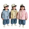 Chaqueta cortavientos con capucha para niños para primavera y otoño, unisex, con diseño de bloques de color, a prueba de viento, chaqueta con cremallera para bebés y niños pequeños, disponible en varios colores
