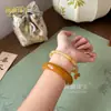 Pulsera de Jade Huanglong Natural Pulsera de Jade Pulsera para Mujer Pulsera de Jade para Personas Mayores Pulsera de Jade Huanglong