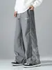 Pantalones Deportivos Casuales Nuevos para Hombre Corte Regular Cintura con Cordón Estampado Cruzado Pantalones para Hombre