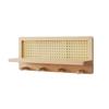 Perchero de pared de ratán tejido de madera maciza para colgar llaves, creativo, de madera tejida, para porche, decorativo, para guardar ropa