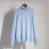 Suéter de Gola Alta Transfronteiriço Estilo Europeu e Americano Outono e Inverno 2025 Elegante Versátil Cor Sólida Manga Raglan Design Feminino Comprimento Médio