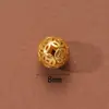 Accesorios Antiguos Vietnamitas de Oro de Arena Alta Retención de Color Cuentas Espaciadoras Colgante de Zirconio Incrustado de Durazno Cadena de Extensión para Pulsera y Collar Joyería DIY