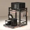 Prateleira de Micro-ondas para Cozinha Suporte Deslizante para Bancada Multifuncional Suporte para Panela de Arroz Forno Prateleira de Armazenamento