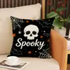 Set de Almohadas Fantasma de Halloween Decoración para Fiesta Navideña Cojín para Asiento de Lino Resistente a Manchas Funda para Cojín de Sofá de Sala de Estar