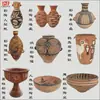 Vasijas de Cerámica Estilo Antiguo para Vino, Ollas, Jarras, Botellas de Fondo Puntiagudo, Tazones de Cerámica, Ollas de Cerámica de Colores con Patrón de Danza, Artículos Decorativos, Cerámica Negra Majiayao
