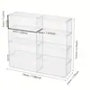 Caja de exhibición de almacenamiento para modelos de autos pequeños, 4 niveles, 8 compartimentos, estante de exhibición a prueba de polvo para modelos de autos, exhibición transparente de autos de juguete