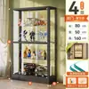 Vitrina de cristal con cerradura, totalmente transparente, con luces, gabinete a prueba de polvo para uso doméstico, vitrina de sala de estar, estante de exhibición de modelos