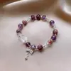 Pulsera Colgante de Bola de Cristal Transparente Dulce Coreana Pulsera de Lujo Ligero de Gama Alta Diseño de Joyería Artesanal de Nicho