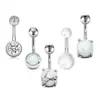 Amazon Comercio Electrónico Transfronterizo Juego de 12 Anillos para Ombligo de Acero Inoxidable con Exquisitos Tachuelas para Ombligo de Zirconia con Engaste de Cuatro Garras Proteína