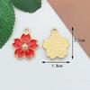 Acessórios DIY Série Vermelha Material de Liga Flor Clássica Brincos Pulseira Chaveiro Pingente