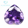 Fábrica direta 5A coração em forma de roxo azul zircão perfurado pedra nua amor coração em forma de pedra branca zircônia sintética CZ broca