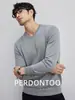 Suéter de Hilo Suave como una Nube, Cálido para Invierno, Amigable con la Piel, Cuello en V para Hombre, Térmico y Versátil para Viajar al Trabajo, Para Usar en Capas, Tejido de Punto de Color Sólido