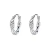 Brincos Mobius de Prata Pura S999 para Mulheres, Luxo Leve, Design Simples e Elegante, Estilo Minimalista, Brincos de Prata Pura, Disponível para Dropshipping