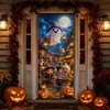 Sala de Estar Quarto Parede de Fundo Halloween Atmosfera Roxa Adesivo de Porta Impermeável à Prova de Óleo Hall de Entrada Adesivo Decorativo Em Estoque