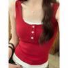 Estilo Deseo Puro Chica Atractiva Encaje Falso Dos Piezas Camisola para Mujer 2026 Verano Nuevo Ajuste Delgado Top Corto Tendencia