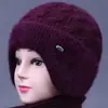 Nuevos Sombreros de Invierno para Mujeres de Mediana Edad y Mayores, Sombrero de Lana Cálido con Felpa para Abuela Señora Mayor, Sombrero de Punto Anti-Frío para Mamá