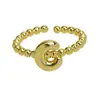 Anillos de 26 Letras Inglesas Más Vendidos Transfronterizos Anillos Gruesos Brillantes de Oro de 18 Quilates Modelo Caliente de Amazon Dropshipping