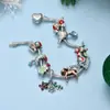 Pulseras Navideñas Europeas y Americanas al por Mayor Accesorios de Muñeco de Nieve y Reno de Dibujos Animados Árbol de Navidad con Goteo de Aceite Hip-Hop Pulseras Versátiles para Hombres y Mujeres