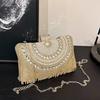 Bolso de mujer sencillo con diseño transfronterizo, bolso de cena, nuevo bolso de hombro con cadena de moda, bolso con colgante de cristal y cadena brillante