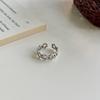 Anillo de apertura con estrella de cinco puntas, tejido retro, creativo y desgastado, en plata S925, versión coreana de Kassett