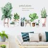 Adesivos de Parede Personalizados Fx-C01 Personalizados com Fotos, Plantas Tropicais Verdes, Cacto Grande em Vaso Suculento Rodapés