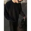 Otoño/Invierno 2026 Nuevo Camiseta Casual Suelta de Color Sólido con Cuello Redondo y Manga Larga de Chenille Estilo Americano High Street para Hombre y Mujer Tendencia