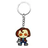 Serie de Halloween Más Vendida Transfronteriza Dibujo Animado Goma Suave de PVC Llavero de Metal Colgante para Bolso Accesorio Decorativo Pequeño DIY