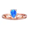 Anillo de gota de ópalo rosa blanco morado azul de moda cross-border wish Temperamento de mujer Anillo versátil para mujer