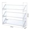 Estante de Exhibición Transparente con Cajas de Almacenamiento Apilables, Porta Credencial, Estante de Almacenamiento de Lino de Gran Capacidad, Apilable de Múltiples Capas