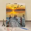 Precio de Fábrica al por Mayor DIY Pintura al Óleo Digital Acrílico Pintado a Mano Color al Óleo Sanación Escenario Nórdico Costero Arte de Pared Decorativo