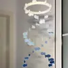 Día de San Valentín Doble Espiral Peces del Océano Carrillón de Viento Bordado Hecho a Mano Kit de Materiales DIY Decoración Colgante Creativa Regalo para Mejor Amigo
