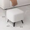 Taburete para Dormitorio, Uso en Casa, Taburete Bajo de Lujo Ligero, Taburete Cuadrado para Cambiarse los Zapatos en la Entrada, Banco para Sofá de Sala de Estar, Reposapiés, Mesa de Centro, Taburete Simple de Cuero