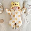 Ropa para Bebés, Gorros, Mamelucos, Abrigos para Bebés, Lindo Mono Grueso de Fresa para Otoño e Invierno