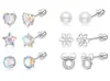 Novo Argola de Nariz em Aço Inoxidável Transfronteiriça 20g com Zircônia Dupla Barra C Argola Versátil para Cartilagem Auricular Joia para Piercing Corporal Ornamento Nasal em Estoque