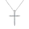 Accesorios de Moda Collar con Colgante de Cruz de Plata S925 para Mujer, Estilo de Gama Alta de Nicho con Colgante de Circonita, Joyería de Plata con Colgante Único al por Mayor