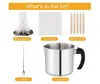Kit de olla para verter para hacer velas 48 oz (aproximadamente 1.3 litros) baño María olla para derretir cera cera de aromaterapia