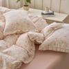 Ins Renda Coreana Fio Duplo Camada Roxo Taro Floral Pequeno Jogo de Cama Quatro Peças 1,5m 1,8m Algodão Puro