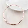 Pulsera de Anillo Liso de Alta Gama 3 mm Sólida Pulida Simple Regalo de San Valentín Pulsera Versátil Venta al por Mayor