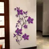 Hs1310E Vid de Flor Morada Textura Estéreo Artificial Adhesivo Autoadhesivo Pegatina de Pared Sala de Estar Fondo de TV Decorativa Pegatina de Pared