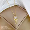 [Aço titânio] Lendo Arte Menina Luz Temperamento de Luxo Lindo Colar de Diamantes Corrente de Clavícula Feminina All-match Corrente de Aço Titânio