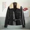 Chaqueta de Piel Genuina de Primera Capa de Piel de Oveja con Relleno de Plumón de Ganso Blanco Haining 2025 Invierno Nuevo Estilo Abrigo de Lana y Piel Ropa de Abrigo para Mujer