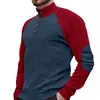 Sudadera de Corduroy de Manga Larga Casual con Cuello Alto y Mangas Raglán para Hombre, Talla Europea Nueva, para Primavera y Otoño, Transfronteriza