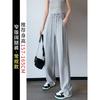 Pantalones grises de pierna ancha para mujer Primavera y Otoño 2023 Nuevo Cintura alta Suelto Pequeño recto Duradero Casual Deportivo Pantalones de protección