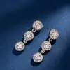 Novos Brincos Redondos com Franjas de Zircônia Sparkle Francês Luxo Leve Temperamento de Alto Padrão Nicho Acessórios de Brincos Únicos