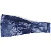 Diadema de pelo tie-dye deportivo europeo y americano para mujer, diadema con volantes Yuejia, banda absorbente de sudor para correr y fitness, pañuelo para la cabeza de ala ancha antiperspirante