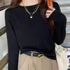 Suéter de punto para mujer, top de capa base, suéter holgado de manga larga con cuello redondo, modelo de venta al por mayor de fábrica, otoño e invierno 2026