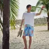 Shorts de playa delgados de secado rápido para hombre, shorts casuales holgados con estampado de moda, pantalones casuales hasta la rodilla